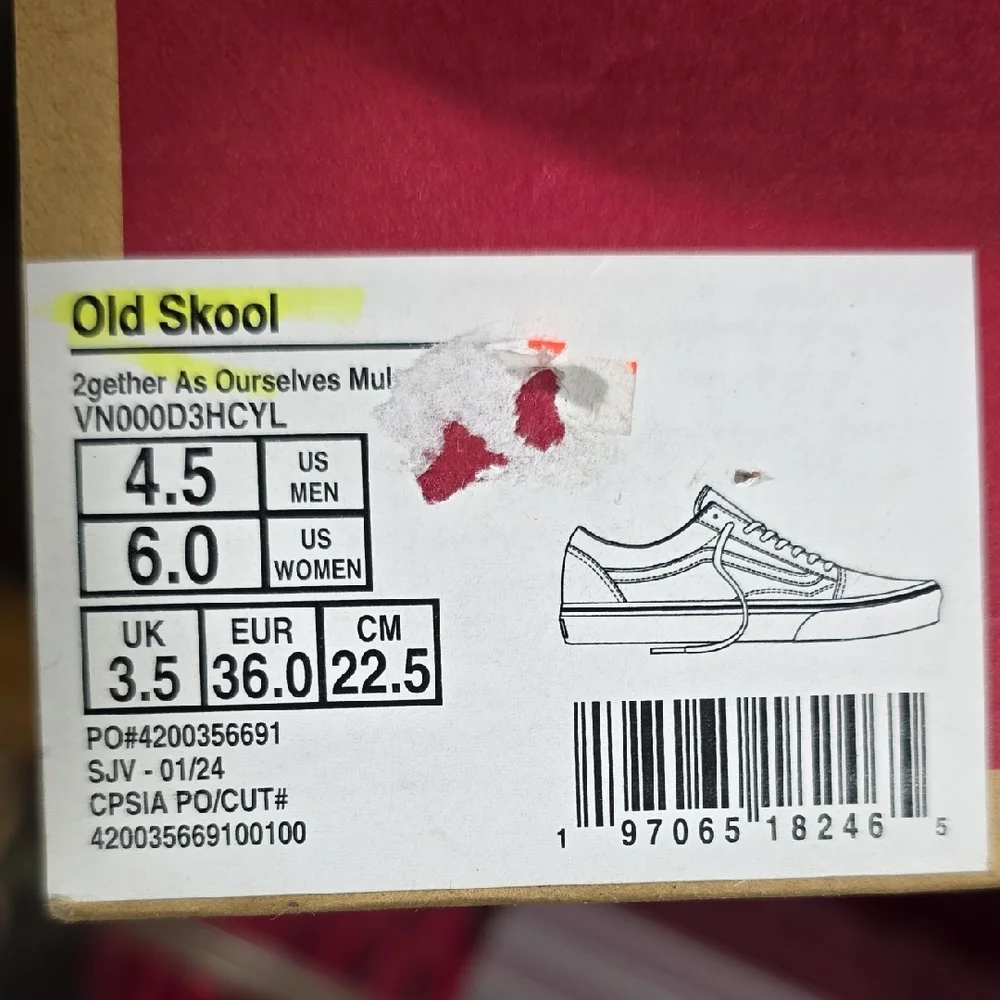Vans Old Skool Together As Ourselves Multicolor Tweed Canvas Shoes 4.5M 6W